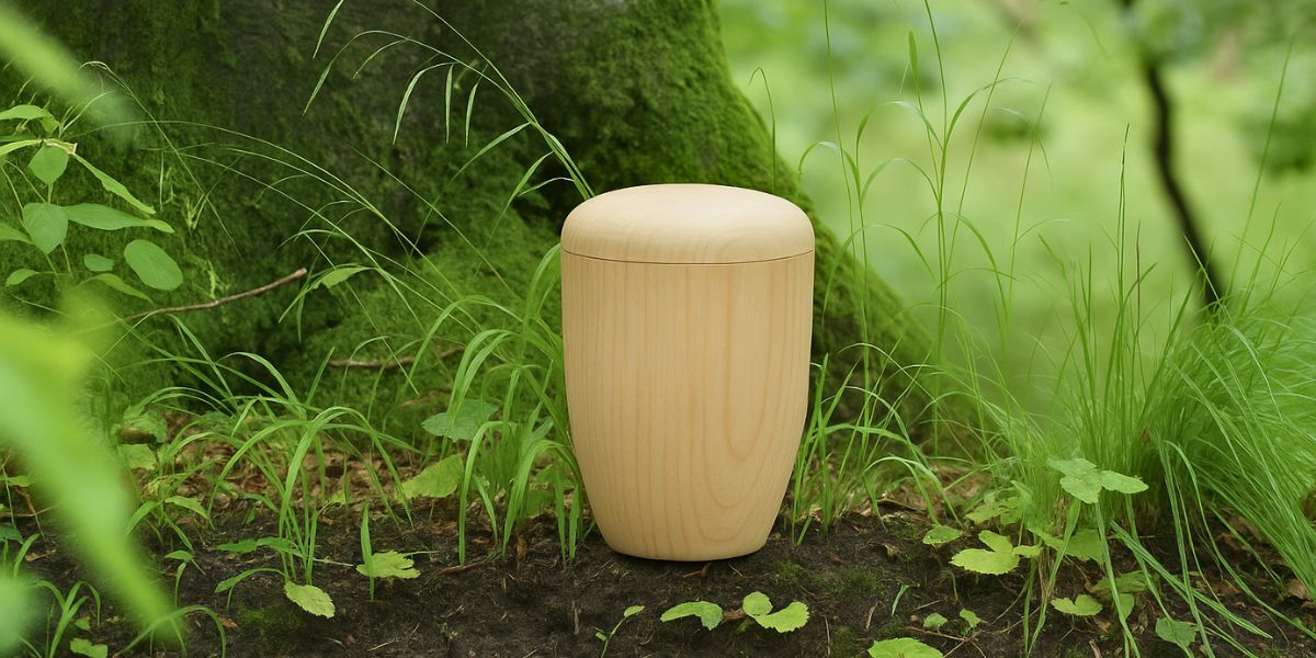 Waldbestattung im Ruhewald Bossee – eine Urne findet ihren Platz unter alten Bäumen inmitten des Naturparks Westensee.