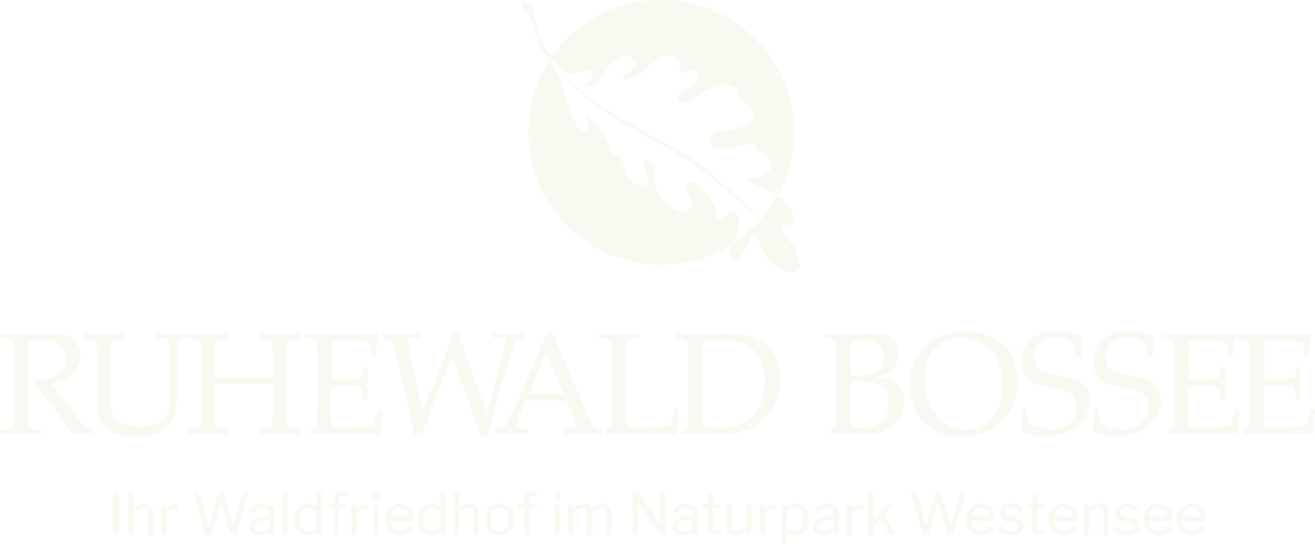 Logo des Ruhewald Bossee – Waldfriedhof im Naturpark Westensee zwischen Kiel und Rendsburg.